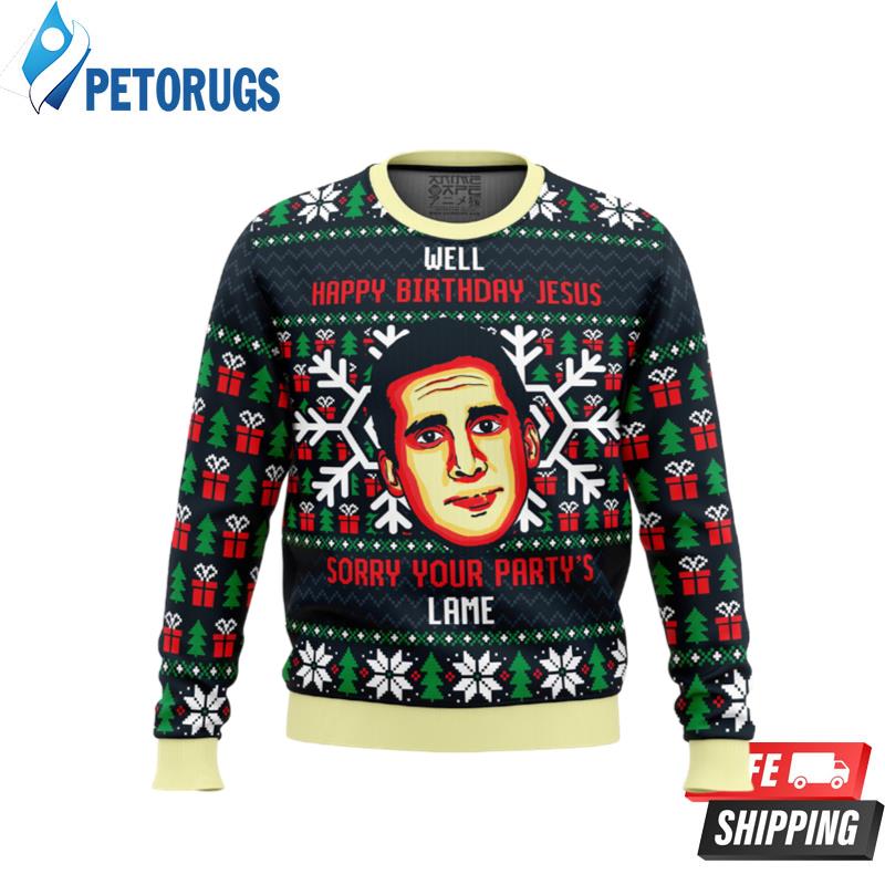 Happy Birthday Jesus Funny The Office Ugly Christmas Sweaters