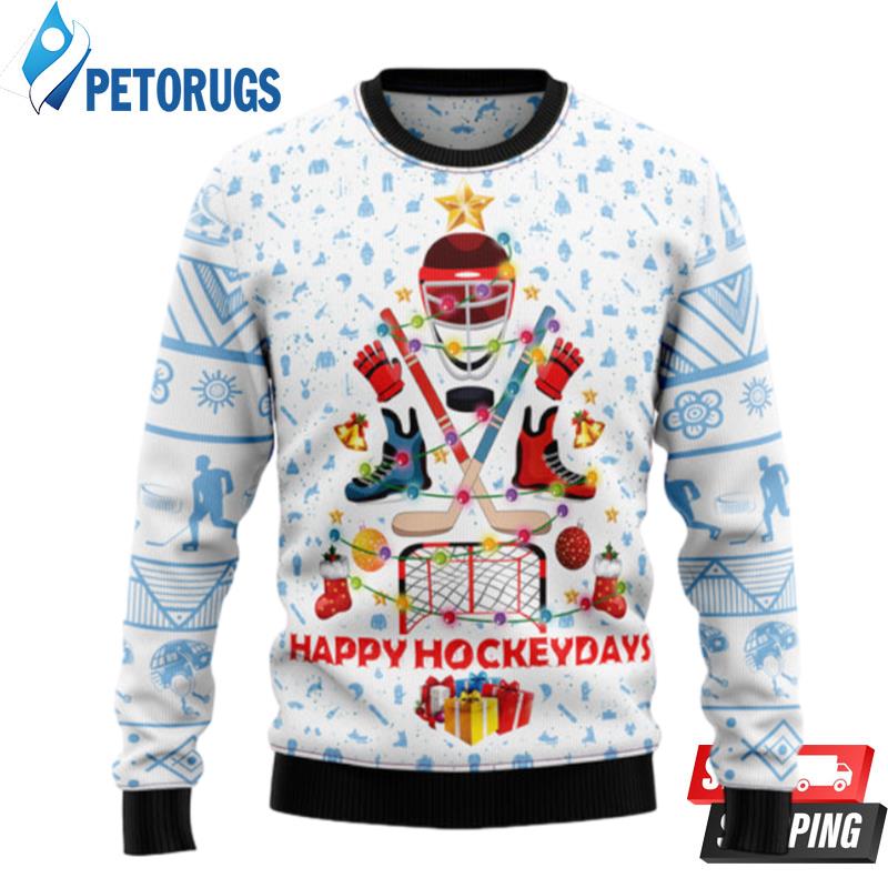 Happy Hockey Day Ugly Christmas Sweaters