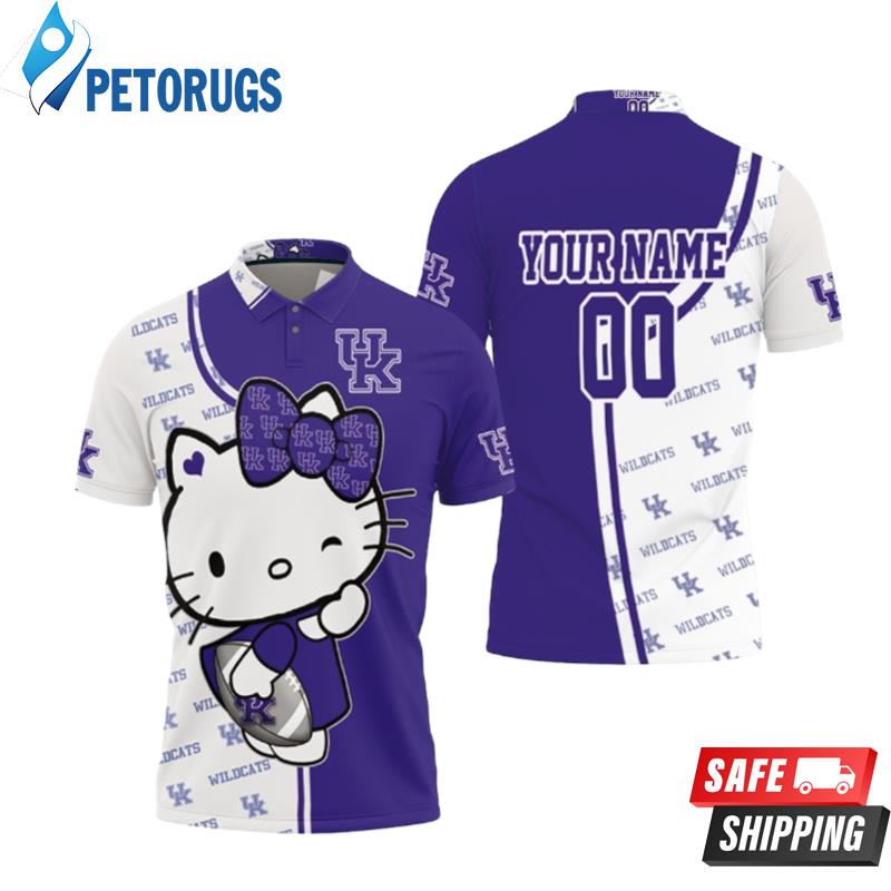 Hello Kitty Hug Kentucky Wildcats Logo Personalized Polo Shirts