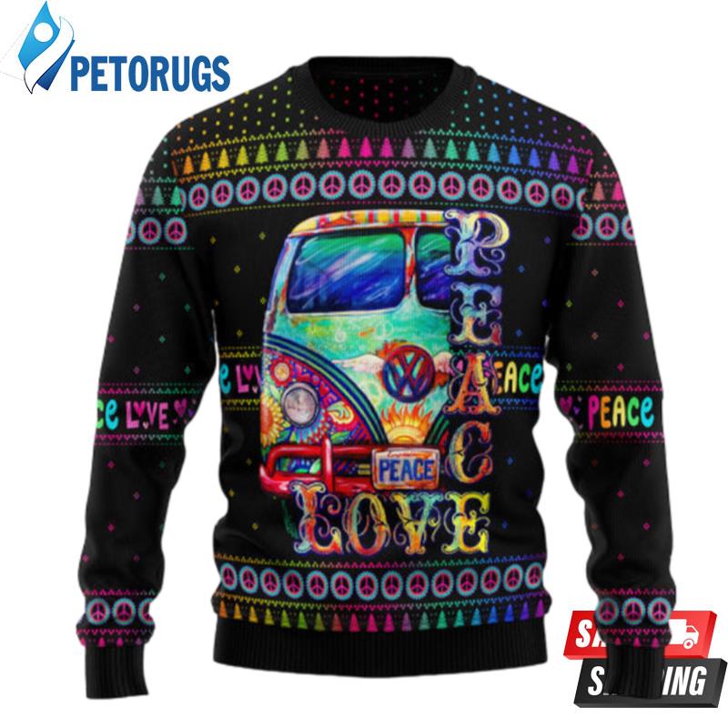 Hippie Peace Love TG51028 Ugly Christmas Sweater Ugly Christmas Sweaters