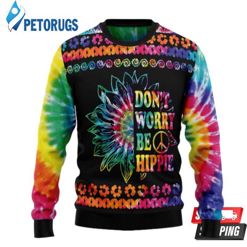 Hippie Tie Dye Color Ugly Christmas Sweaters