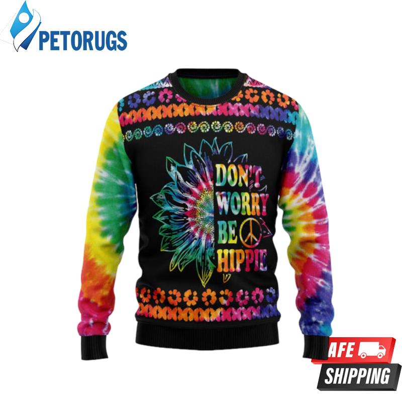 Hippie Tie Dye Color Ugly Christmas Sweaters