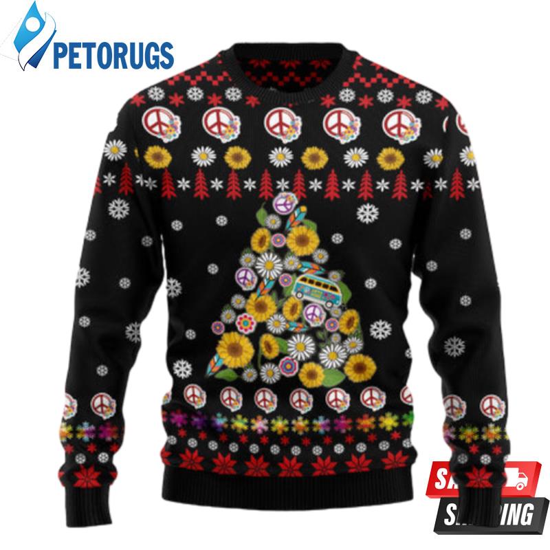 Hippie Tree Xmas Ugly Christmas Sweaters