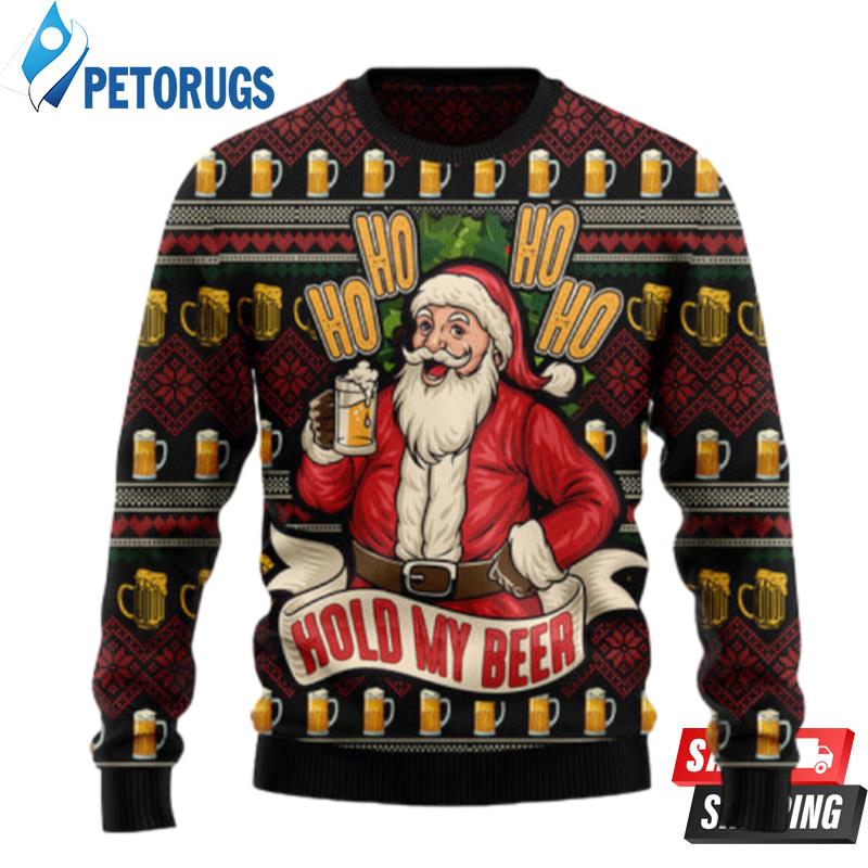 Ho Ho Hold My Beer Ugly Christmas Sweaters