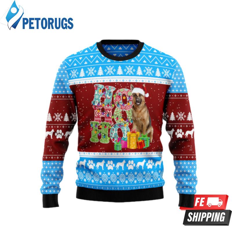 Hohoho German Shepherd Ugly Christmas Sweaters