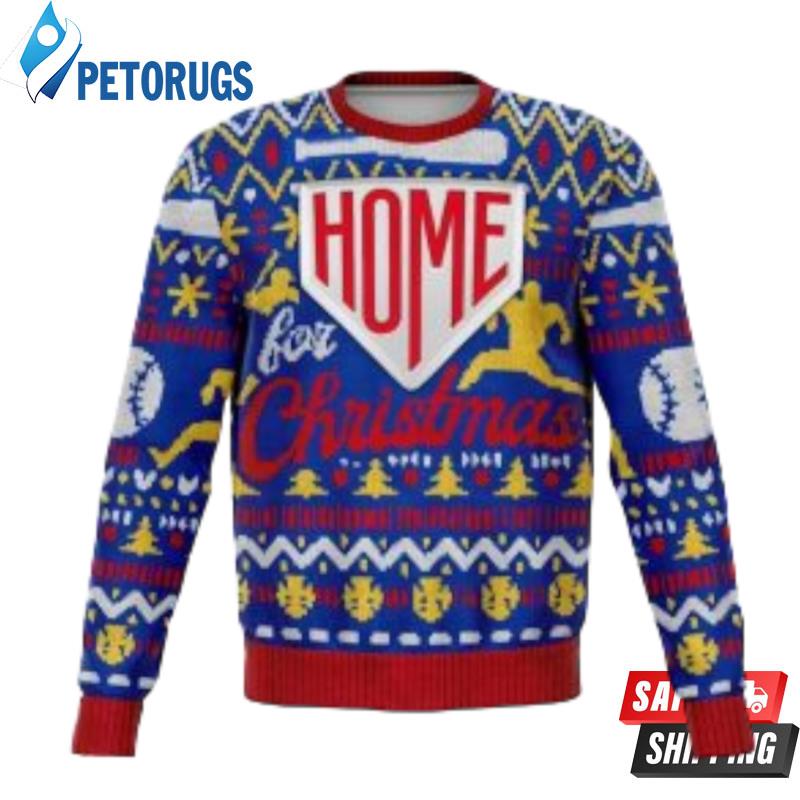 Home Baseball Lover Funny Ugly Christmas Sweaters
