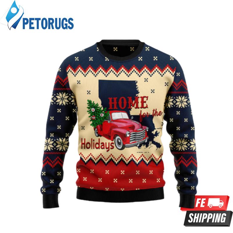 Home For The Holidays Louisiana Ugly Christmas Sweaters