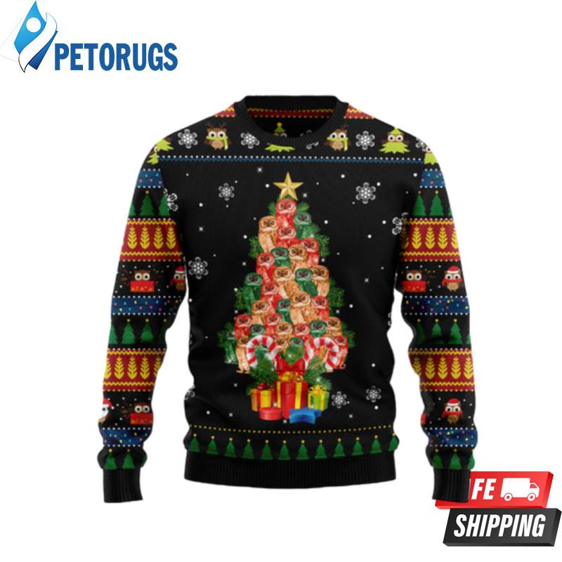Hoot Hoot Owl Noel Tree Ugly Christmas Sweaters