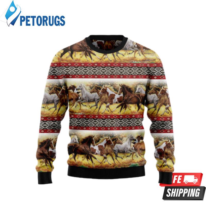 Horse Native American Pattern Ugly Christmas Sweaters