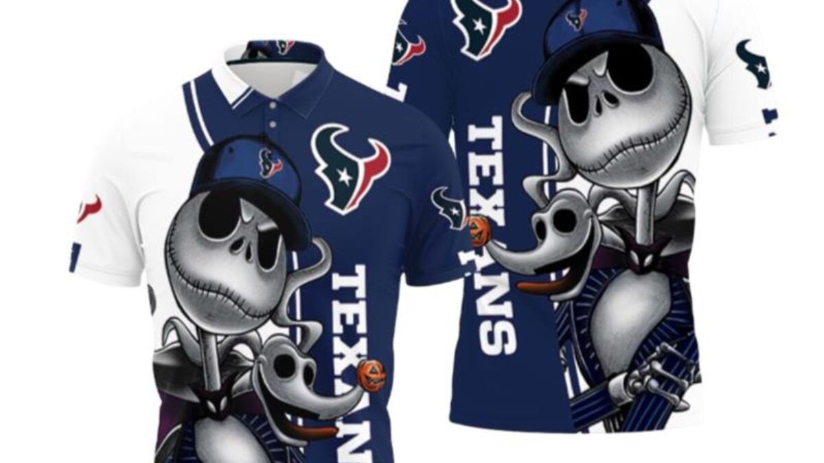 Houston Texans Jack Skellington All Over Printed 3D Shirt Halloween Gift  For Fans