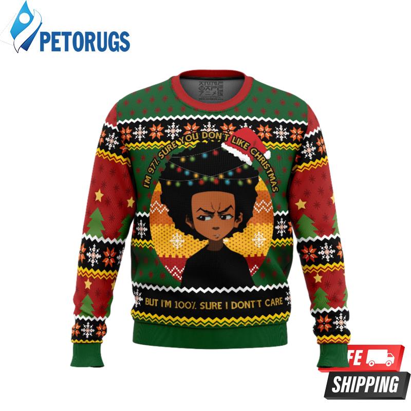 Huey Freeman The Boondocks Ugly Christmas Sweaters - Peto Rugs