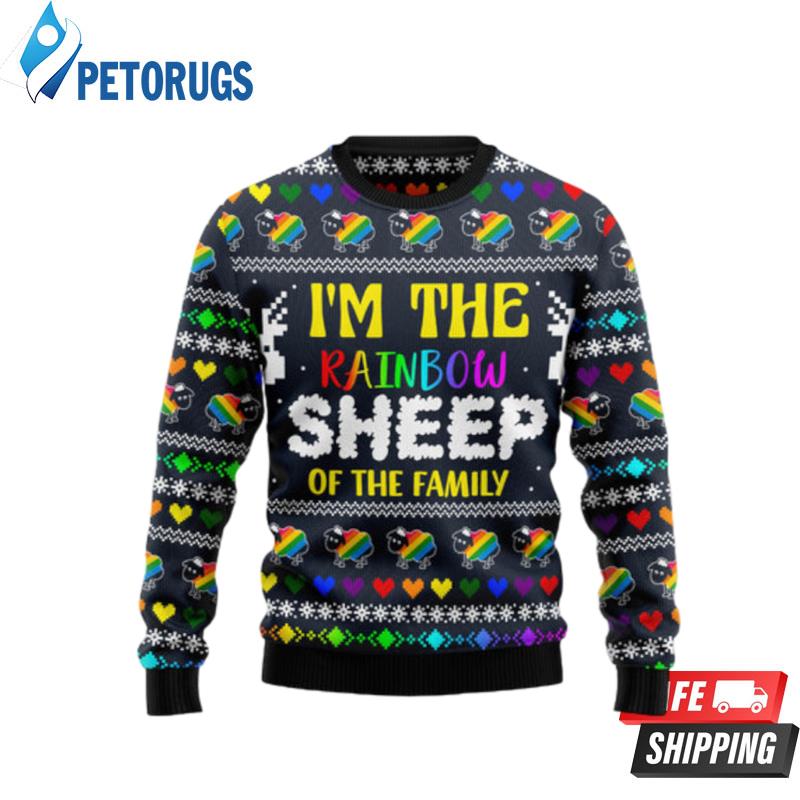 I Am The Rainbow Sheep Of Family Ugly Christmas Sweaters