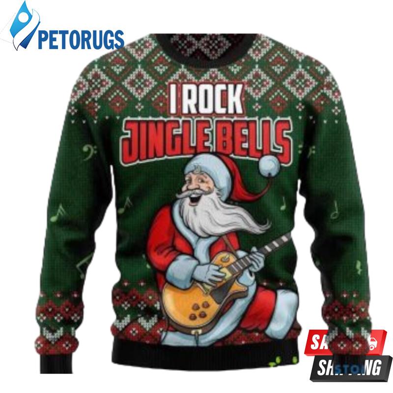 I Rock Jinglebells Santa Singing Ugly Christmas Sweaters