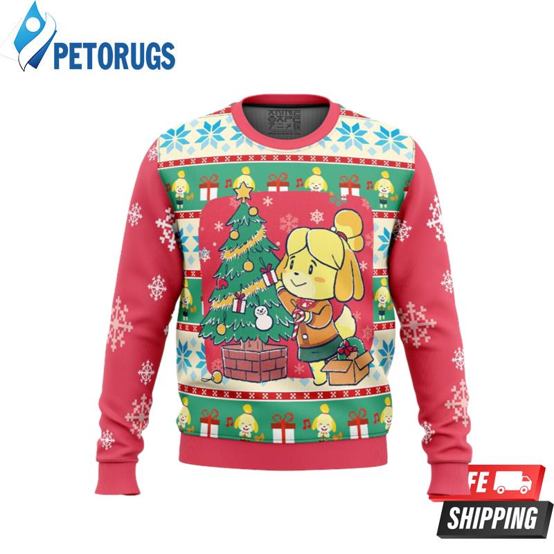 Isabelle Animal Crossing Ugly Christmas Sweaters