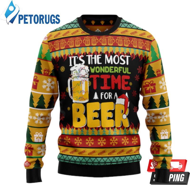 It'S The Most Wonderful Time For A Beer Ugly Christmas Sweaters