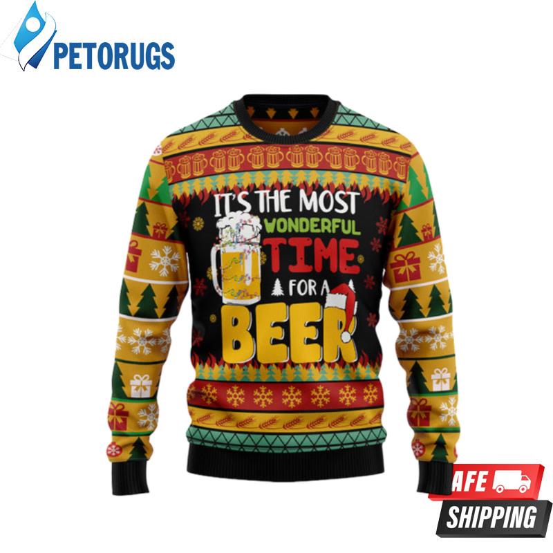 It'S The Most Wonderful Time For A Beer Ugly Christmas Sweaters