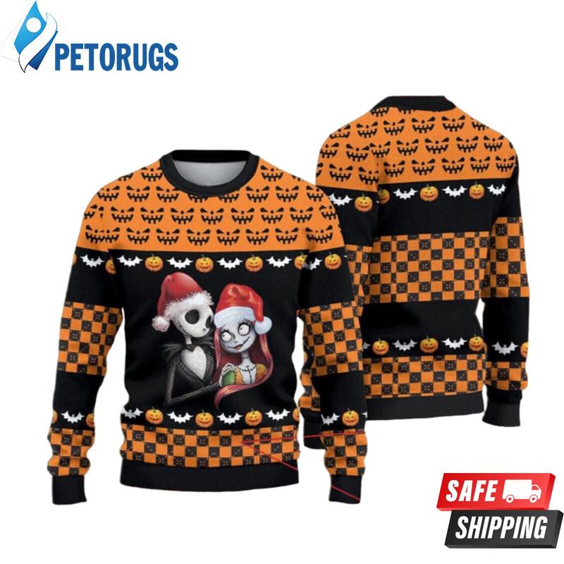 Jack And Sally Lock Shock And Barrel Nightmare Before Christmas Ugly Christmas Sweaters