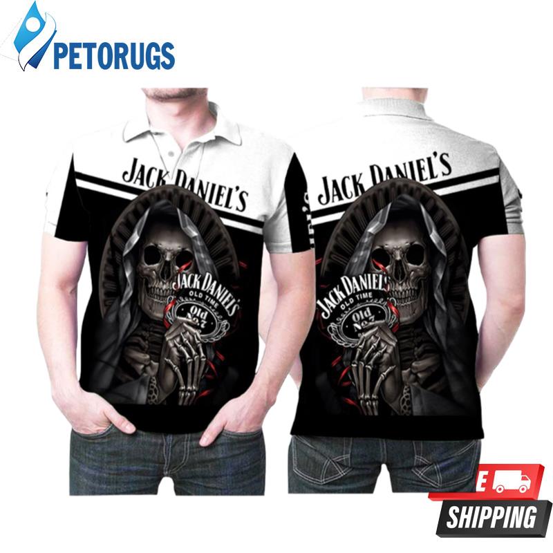 Jack Daniels Whiskey Nun Skeleton Printed Gift For Jack Daniels Lovers Polo Shirts