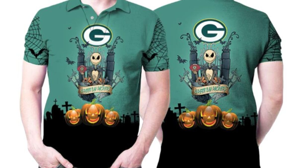 Green Bay Packers Jack Skellington And Zero Polo Shirt For Sport Fans