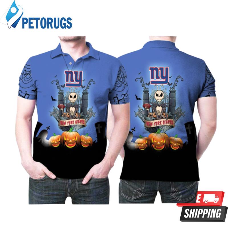 Jack Skellington New York Giants Pumpkins Halloween Printed Gift For New York Giants Fan Polo Shirts