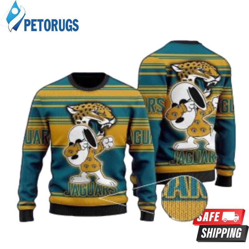 Jacksonville Jaguars Snoopy For Football Fan Nfl Jersey In 2022 Christmas Ugly Christmas Sweaters