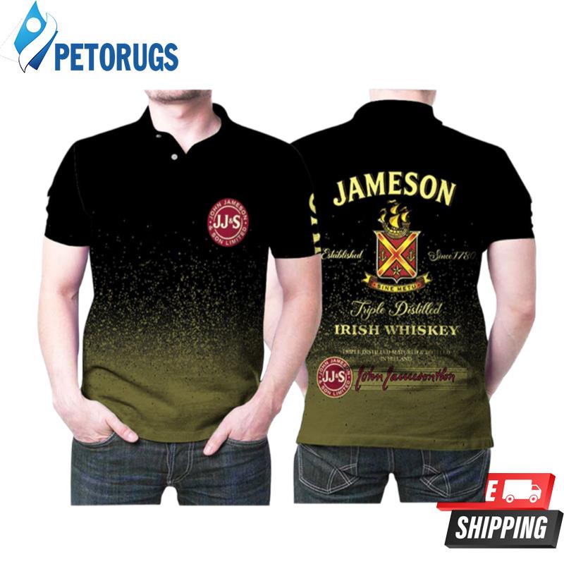 Jameson Irish Whiskey Triple Distilled Logo Wine Brand For Jameson Fans Wine Drink Lovers Polo Shirts