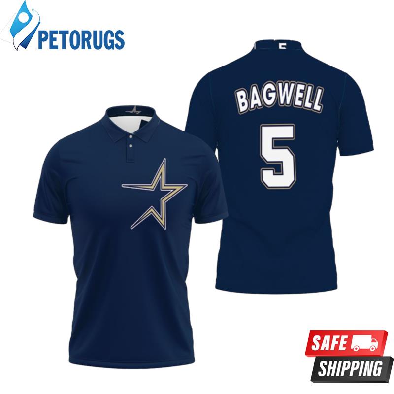 Jeff Bagwell 5 Houston Astros Tribute Throwback 1997 Navy Inspired Style Gift For Houston Astros Fans Polo Shirts