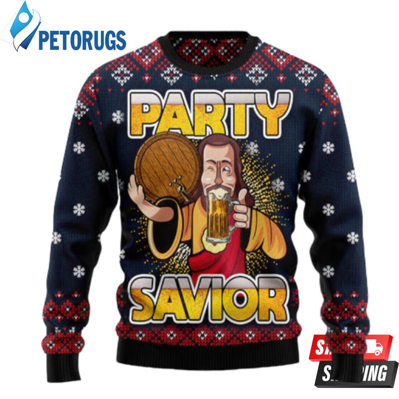 Jesus Party Savior Ugly Christmas Sweaters