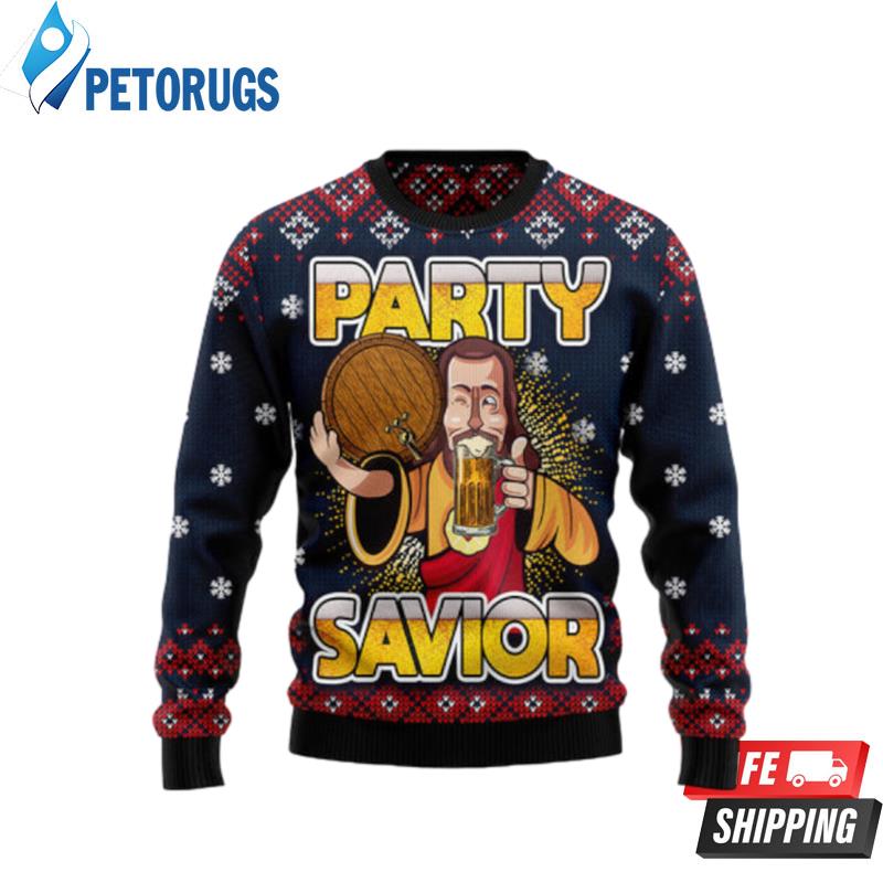 Jesus Party Savior Ugly Christmas Sweaters