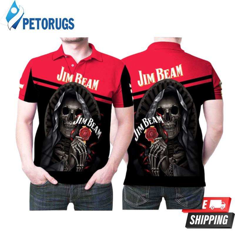 Jim Beam Bourbon Whiskey Logo Brand Death God Gift For Jim Beam Fans Bourbon Whiskey Lovers Polo Shirts