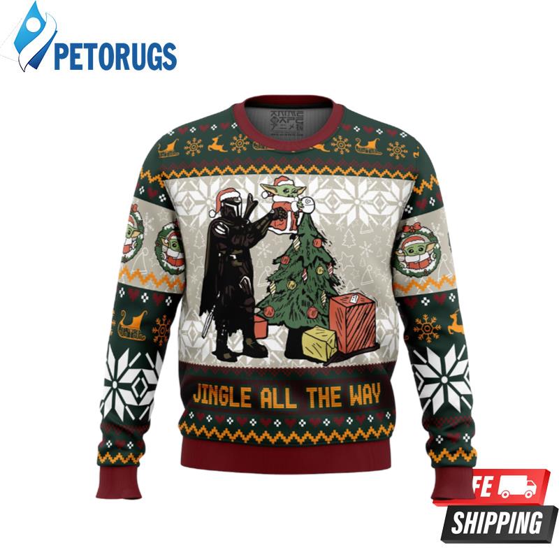 Jingle All The Way Mandalorian Star Wars Ugly Christmas Sweaters