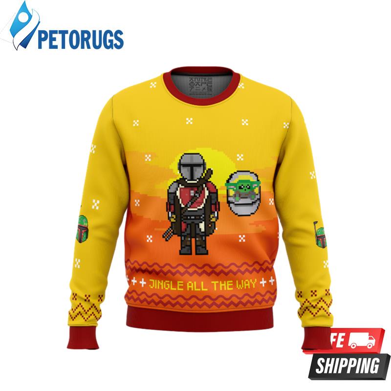 Jingle All The Way Mandalorian Ugly Christmas Sweaters