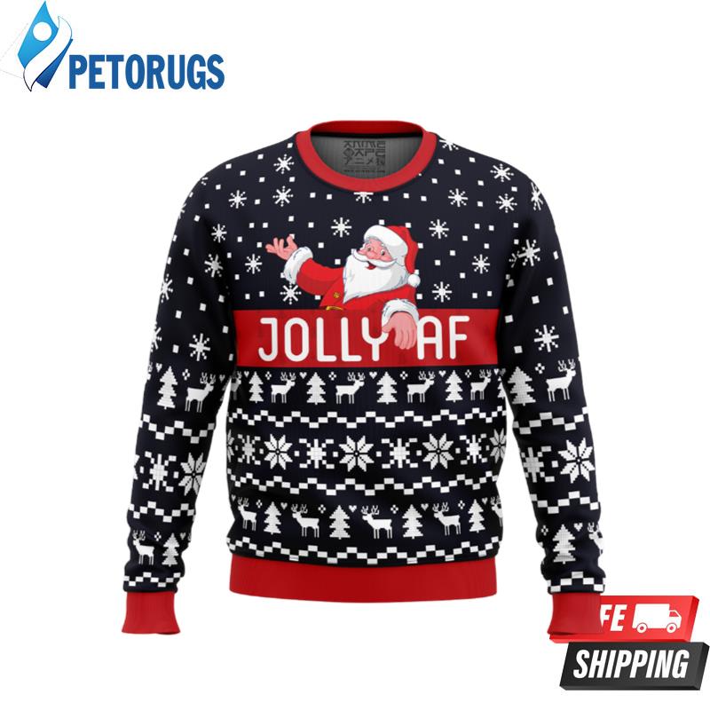 Jolly Af Santa Claus Ugly Christmas Sweaters