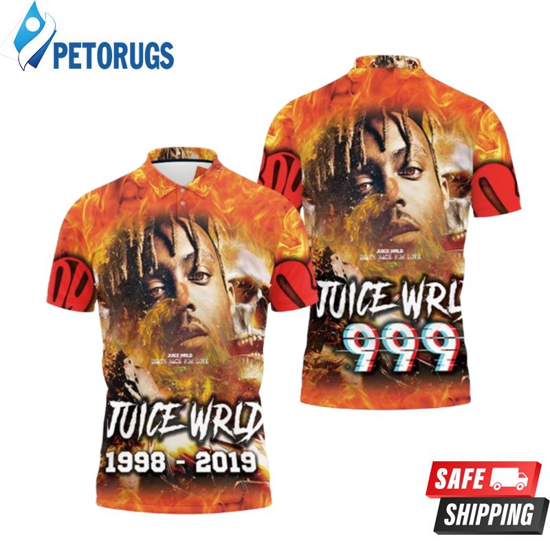 Juice Wrld 999 Death Race For Love Skull Fire Polo Shirts