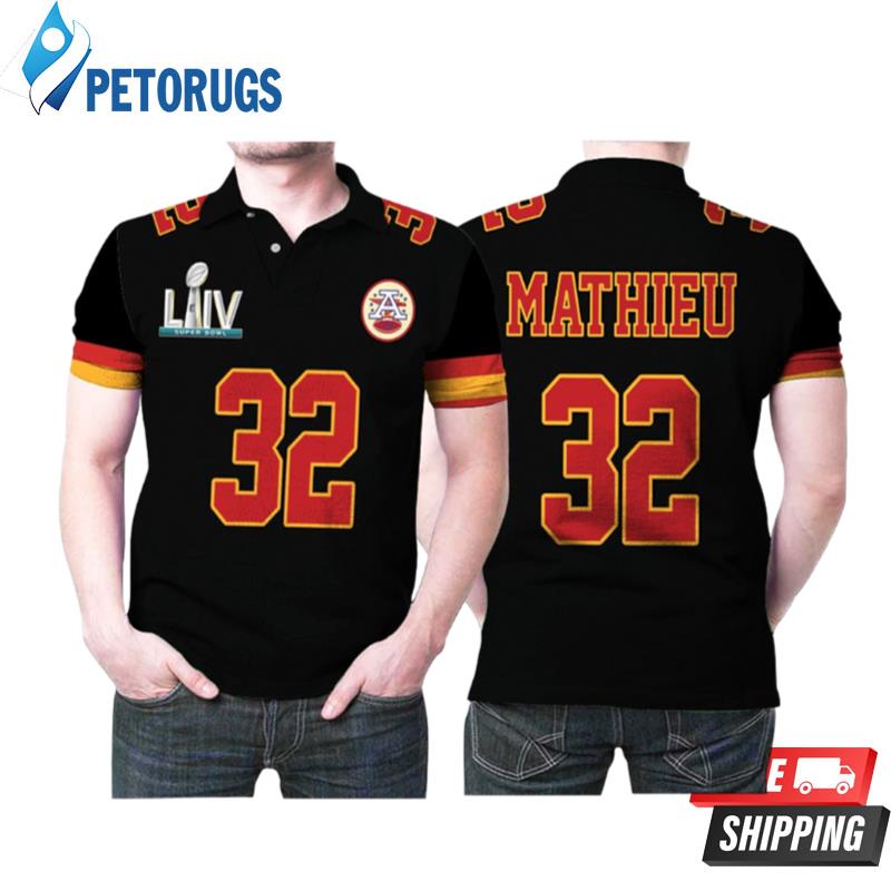Kansas City Chiefs Tyrann Mathieu 32 Great Player Nfl American Football Black Style Gift For Chiefs Fans Polo Shirts