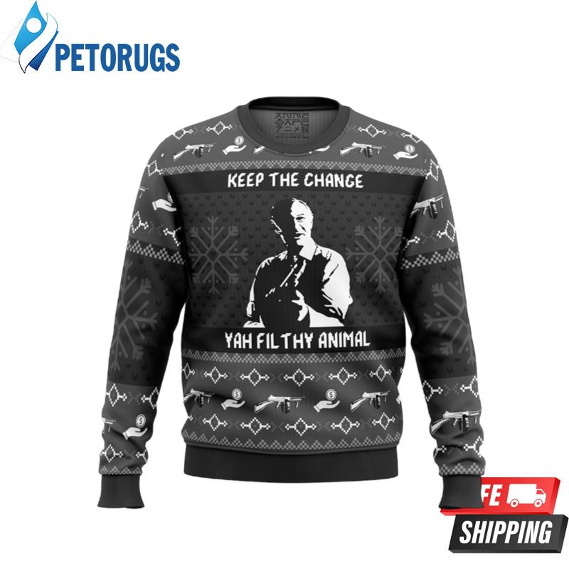 Keep the Change Yah Filthy Animal Home Alone Ugly Christmas Sweaters