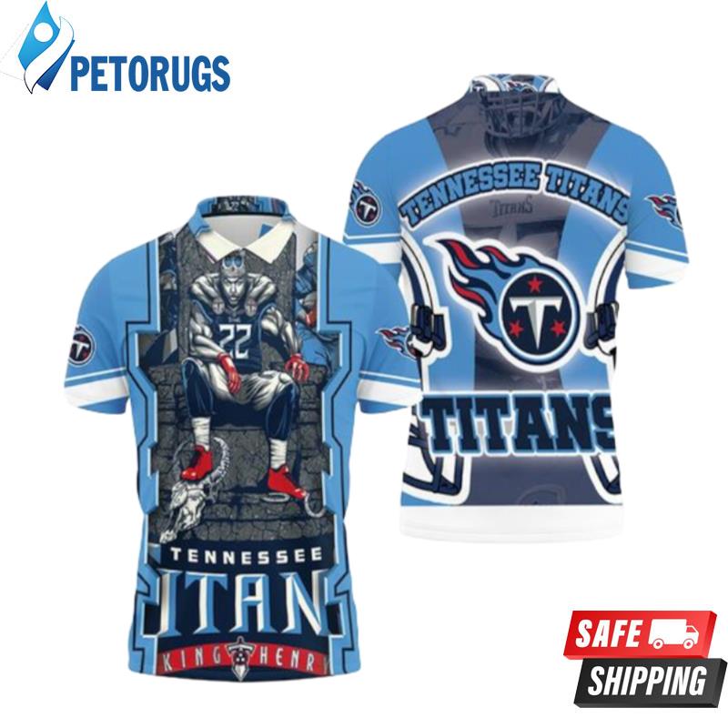 King Derrick Henry #22 Tennessee Titans Afc Sotuh Division Champions Super Bowl 2021 Polo Shirts