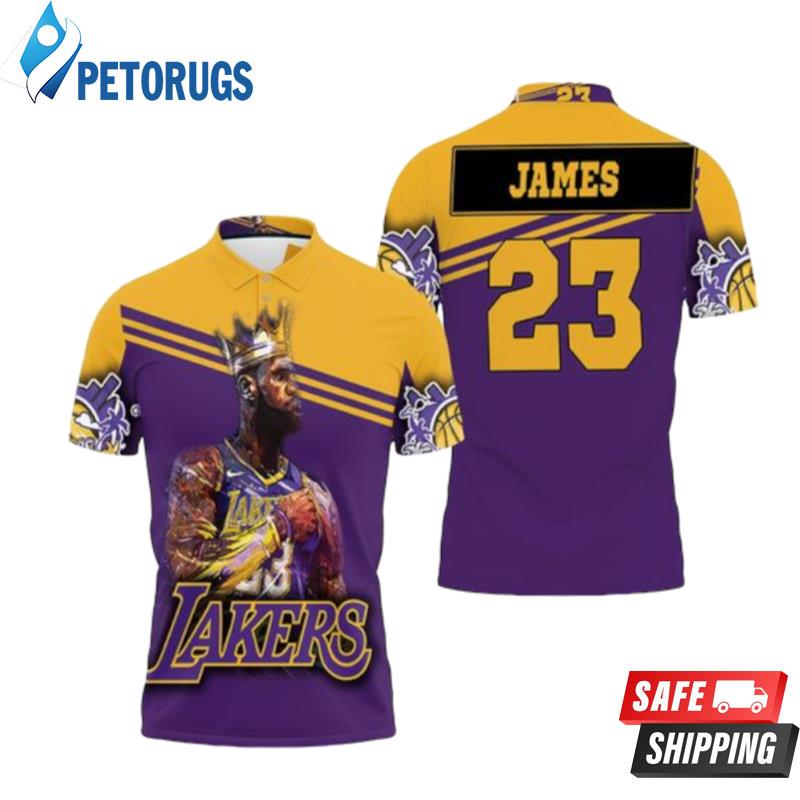 King Lebron James 23 Los Angeles Lakers Nba Western Conference Polo Shirts