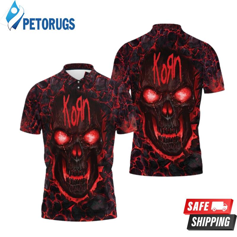 Korn Lava Skull Full Polo Shirts