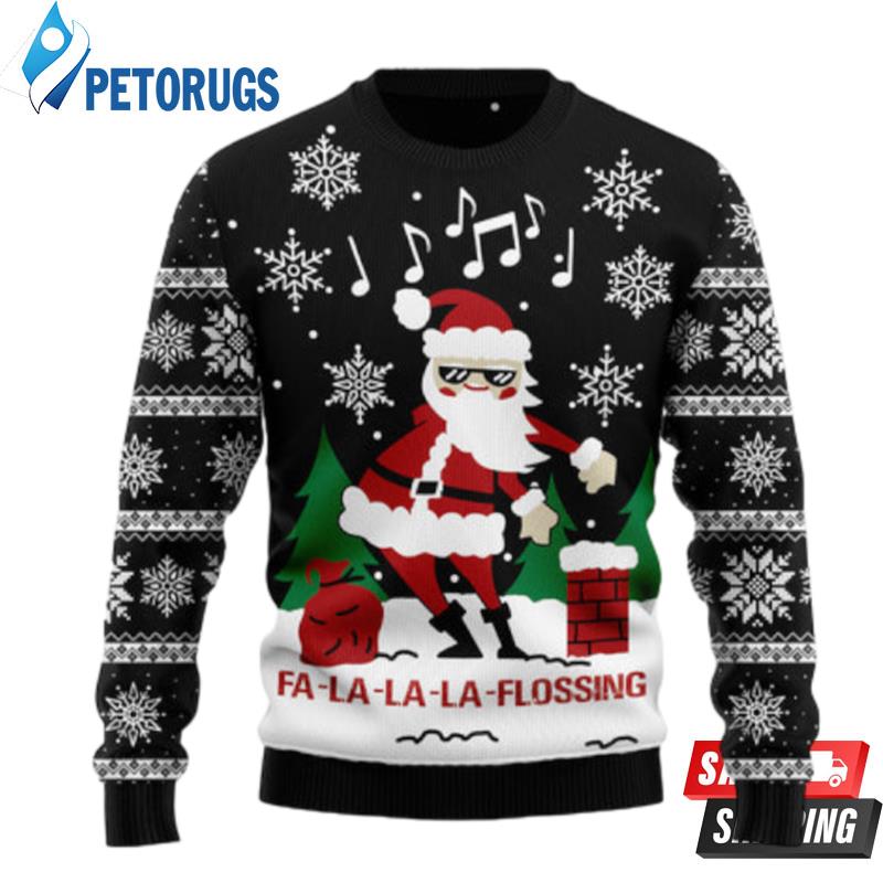 La La La Flossing Santa Claus Ugly Christmas Sweaters