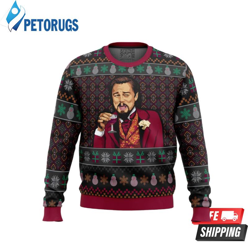 Laughing Leo DiCaprio Meme Ugly Christmas Sweaters