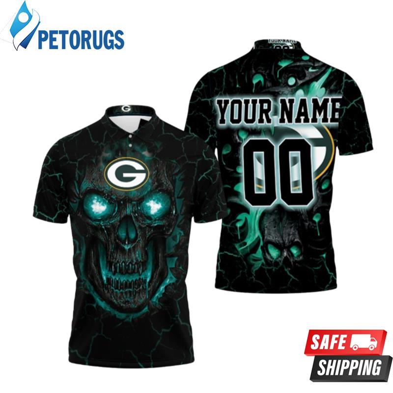 Lava Skull Green Bay Packers Personalized Polo Shirts