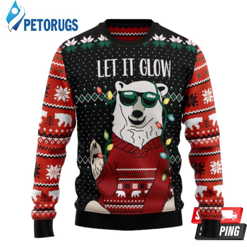 Let?S Glow Polar Bear Ugly Christmas Sweaters
