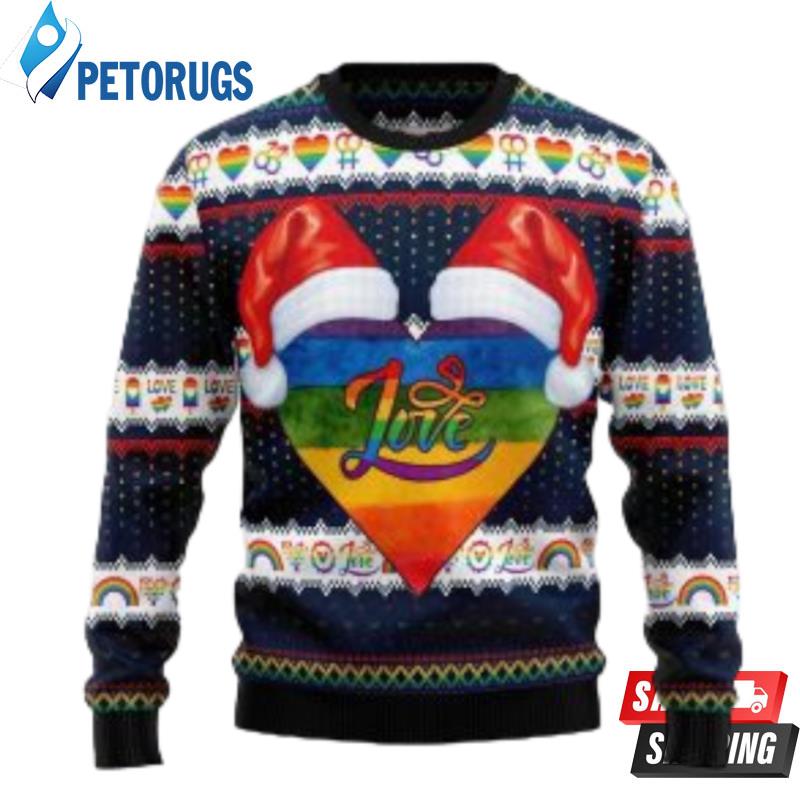 Lgbt Heart Ugly Christmas Sweater Ugly Christmas Sweaters