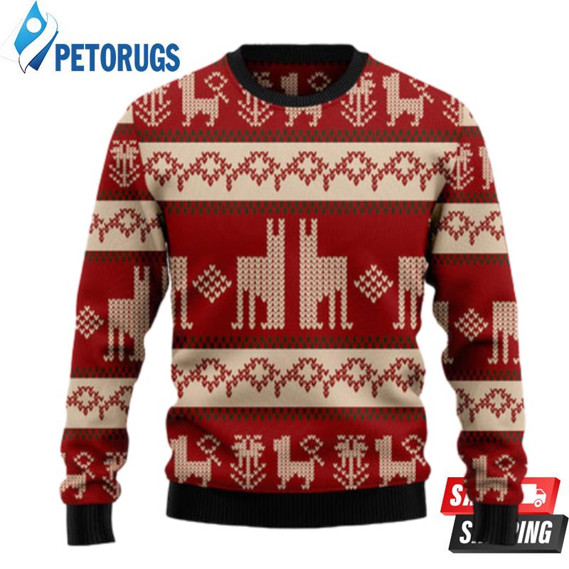 Mens llama hot sale christmas sweater