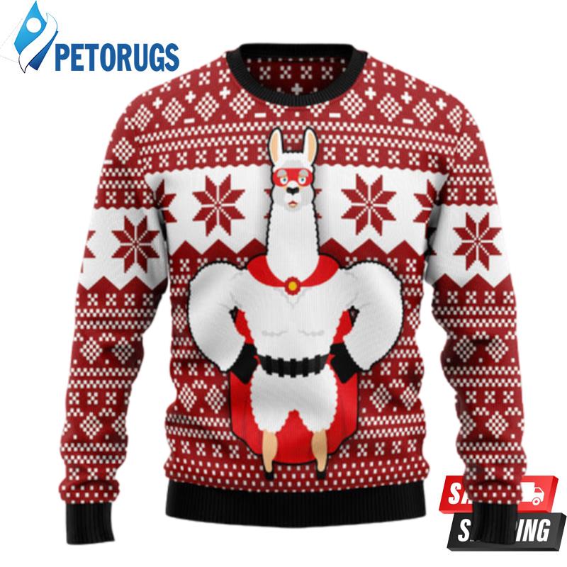 Llama Superhero Ugly Christmas Sweaters