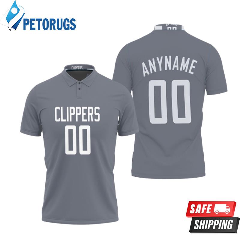 Los Angeles Clippers Nba Basketball Team Logo Earned Edition Gray Clippers Fans Polo Shirts