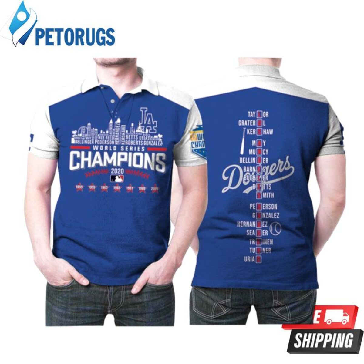 Los Angeles Dodgers Mlb Fan Personalized Polo Shirts - Peto Rugs