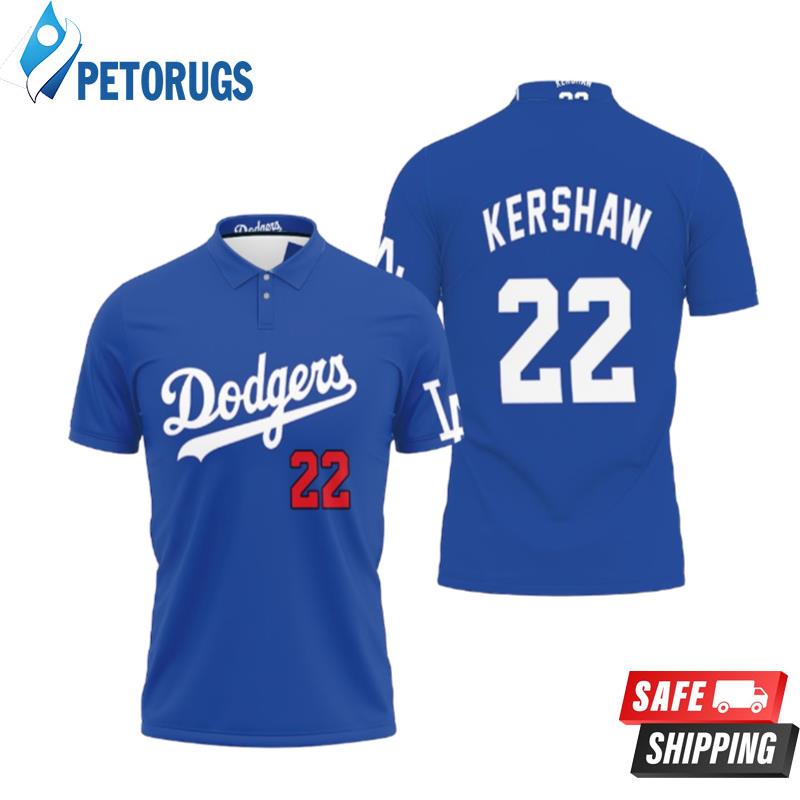 Los Angeles Dodgers Clayton Kershaw 22 2020 Mlb Navy Blue Inspired Polo Shirts