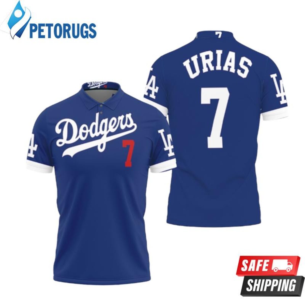 Los Angeles Dodgers Julio Urias 7 2020 Mlb Blue Inspired Style Polo Shirts